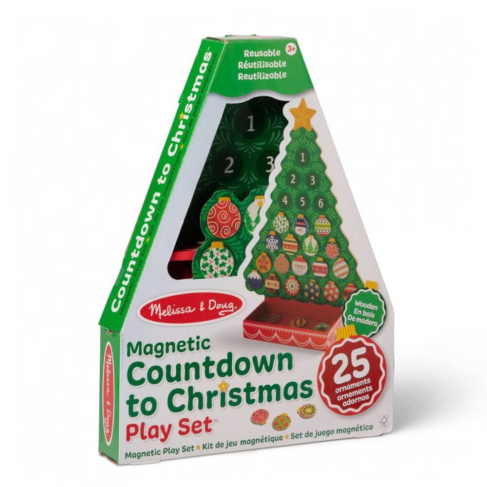 Melissa & Doug Countdown to Christmas Wooden Magnetic Advent Calendar Tree 3+NIB